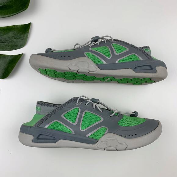 Simms Current Water Shoes Green Grey Bungee Lace Women's 6.5 - Picture 9 of 12